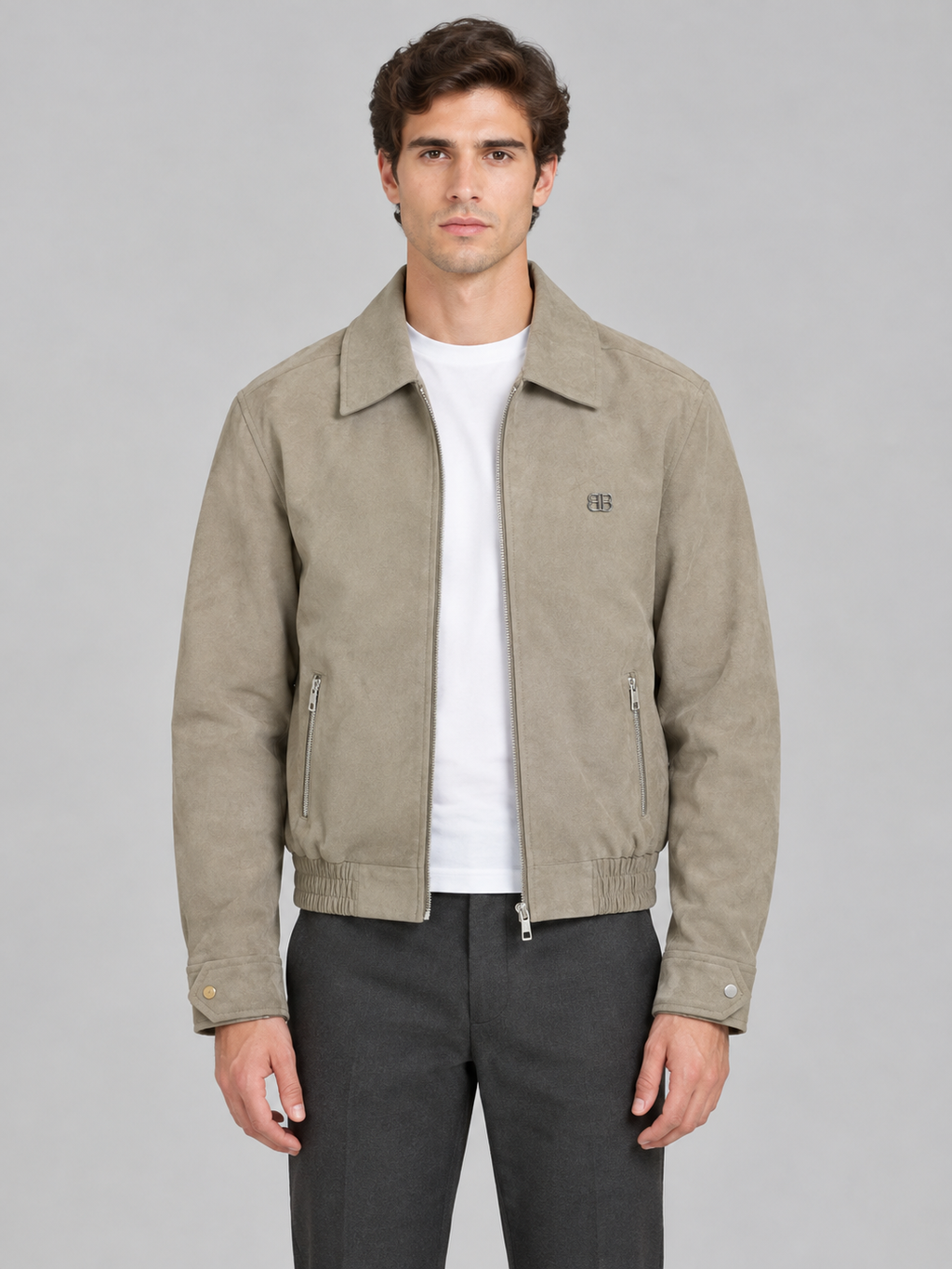 Suede Bomber Jacket
