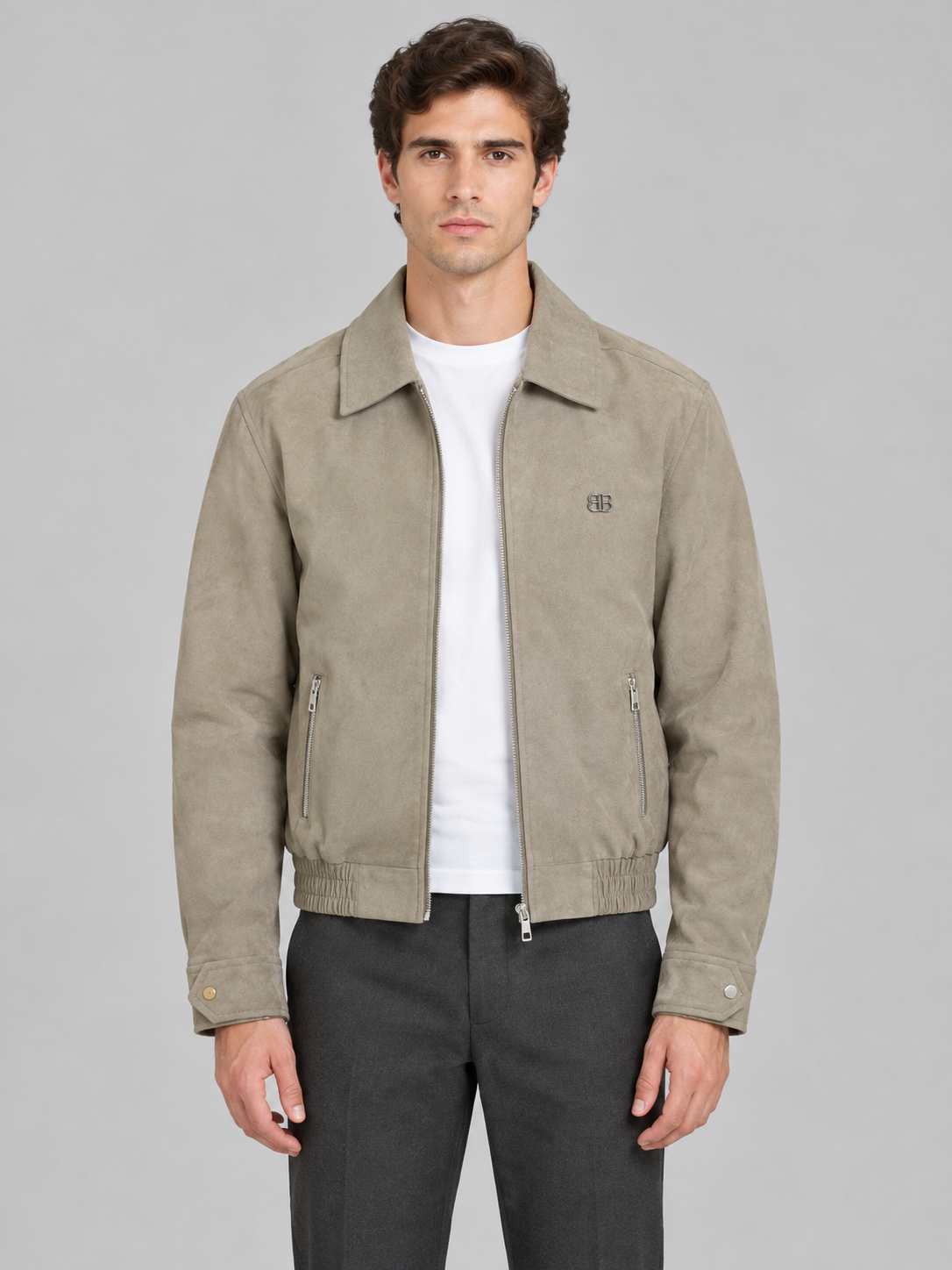Suede Bomber Jacket
