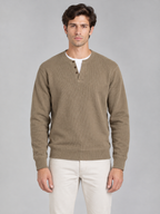 Ribbed Henley Sweatshirt