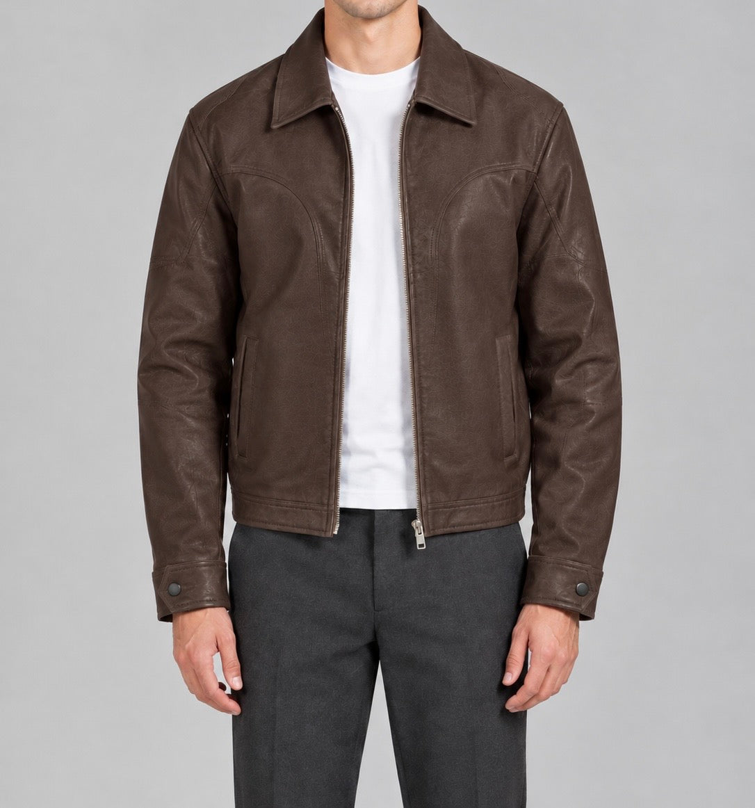 Western leather jacket