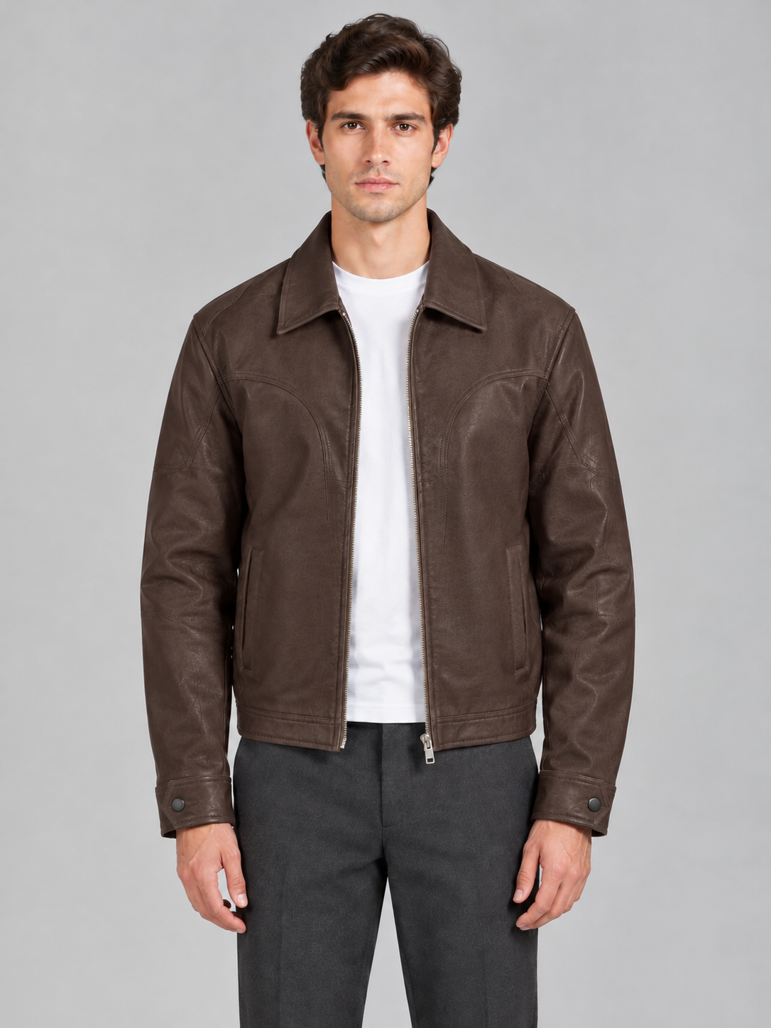 Western leather jacket