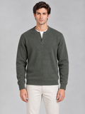 Ribbed Henley Sweatshirt