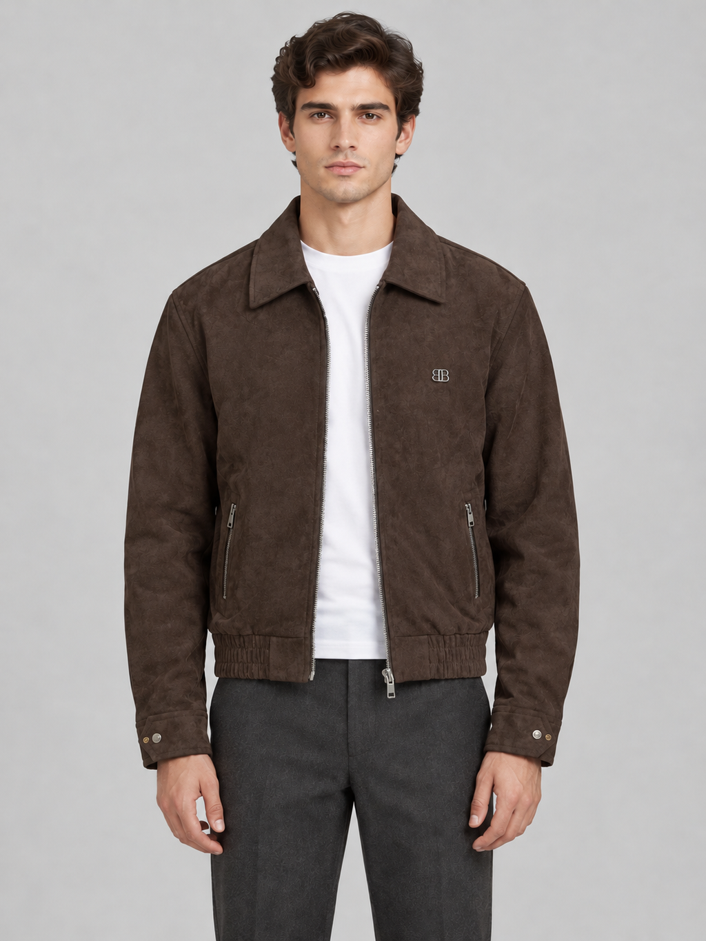 Suede Bomber Jacket