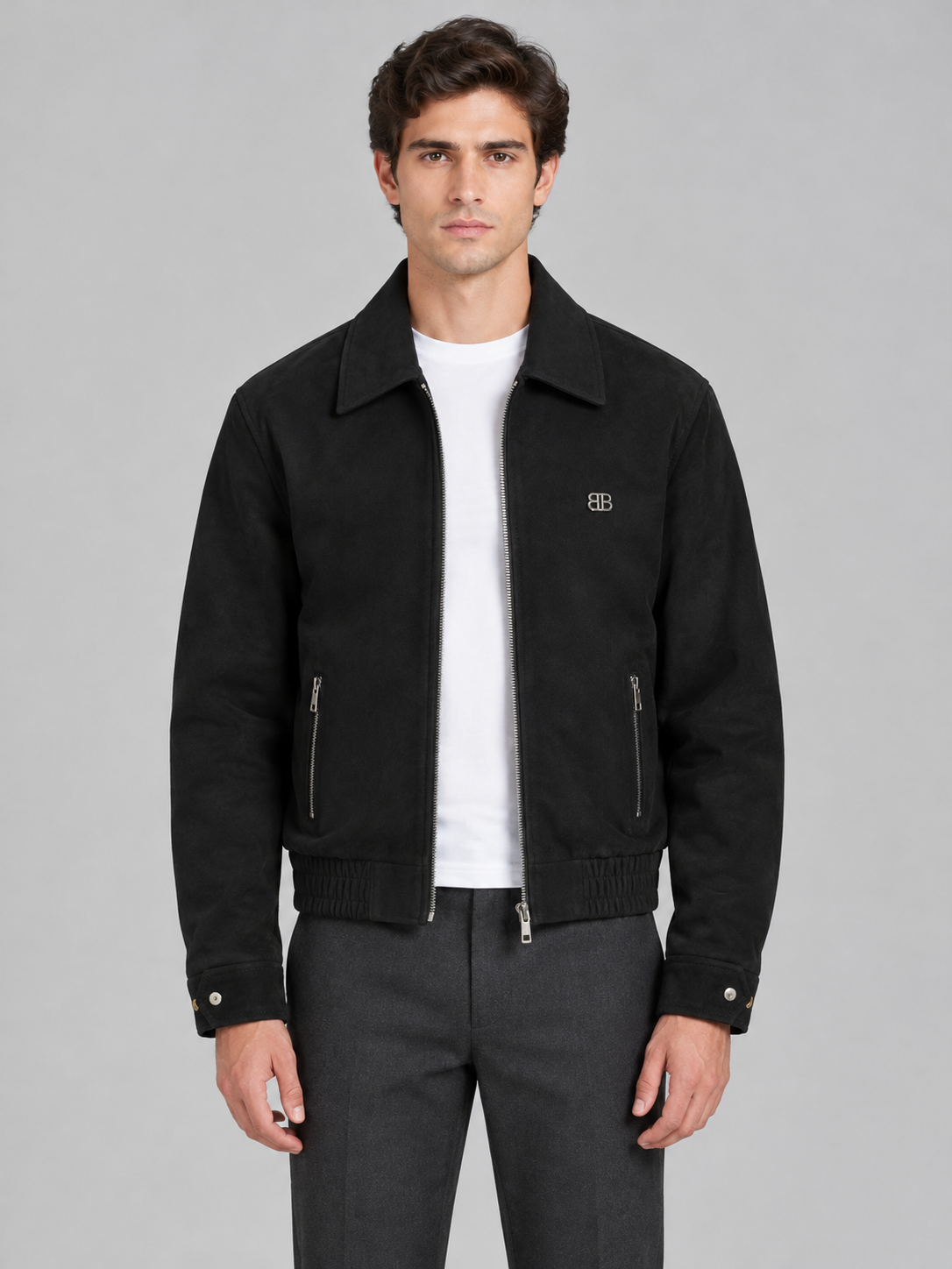 Suede Bomber Jacket