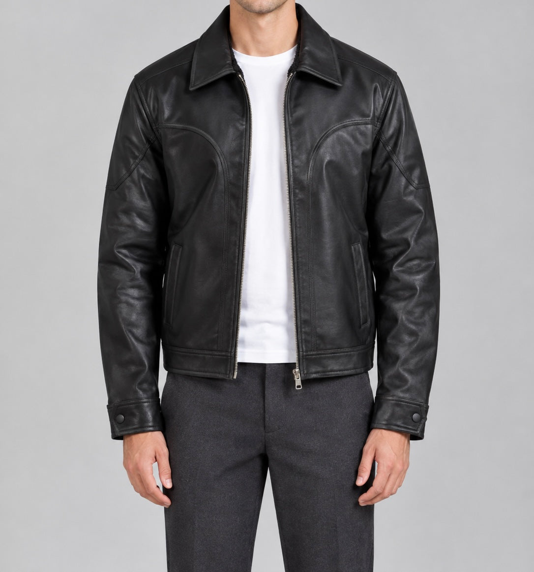 Western leather jacket