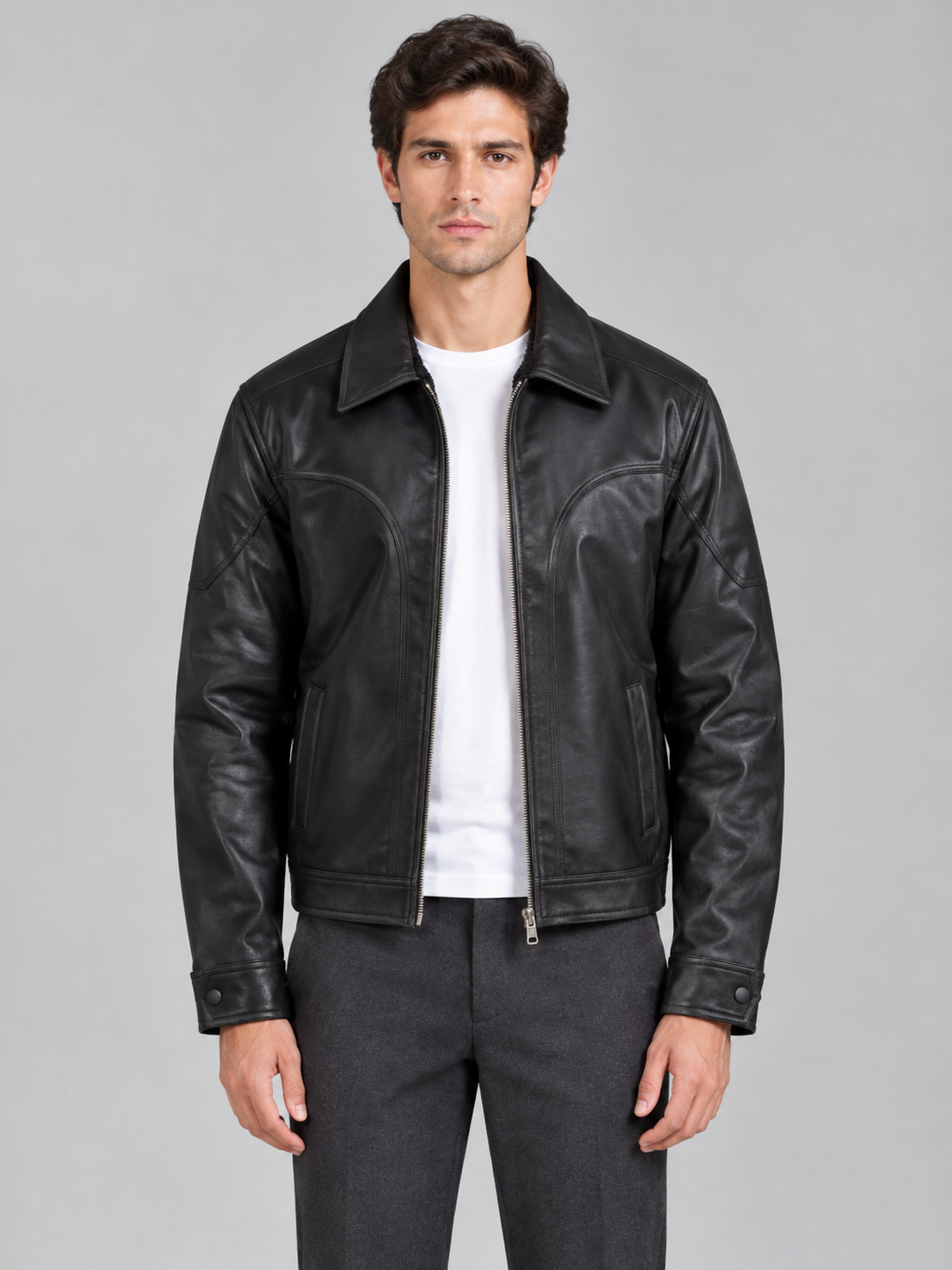 Western leather jacket