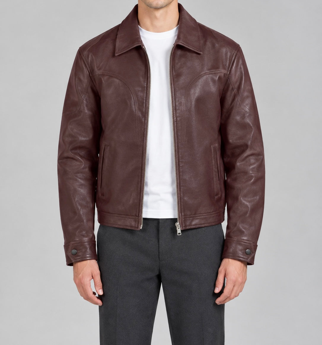 Western leather jacket