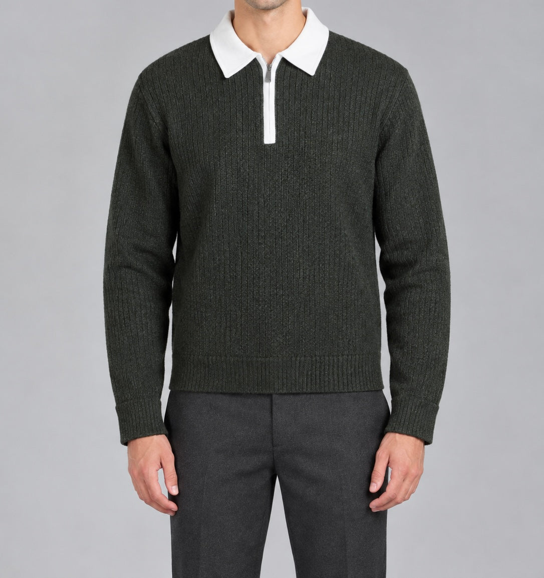 Quarter-Zip Knit Polo Sweater