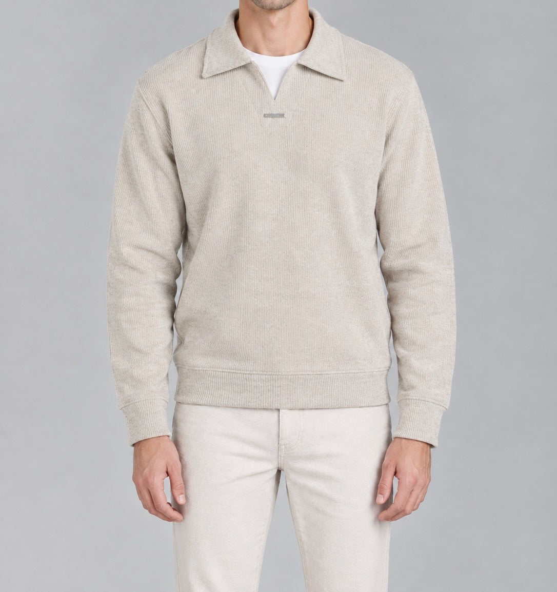 Ribbed Polo Sweatshirt