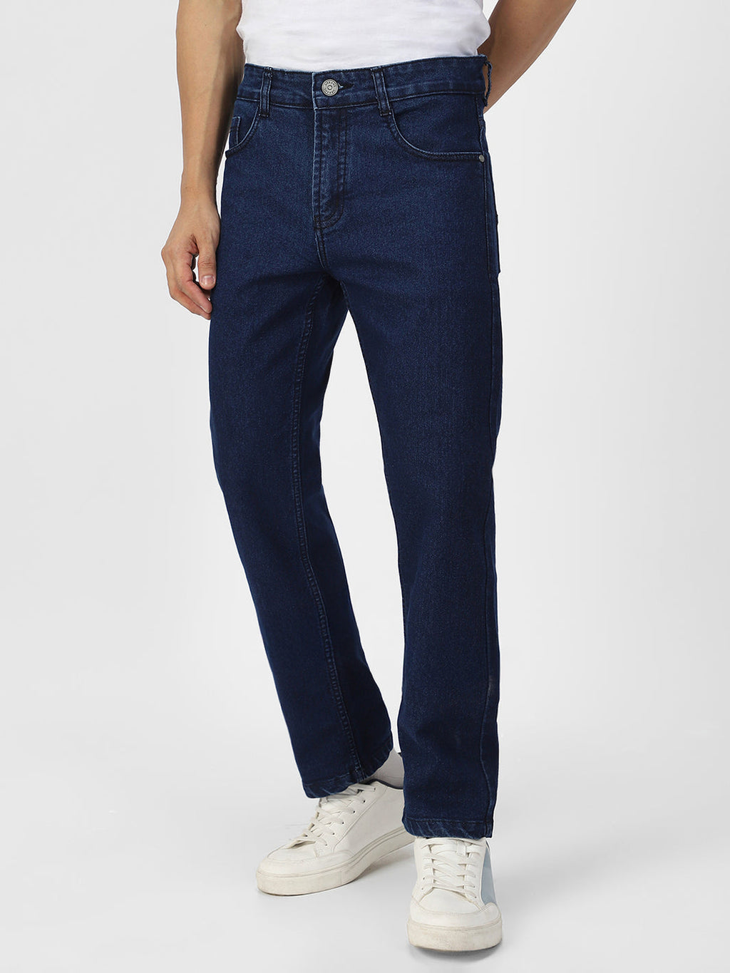 Men's Regular Fit Washed Jeans Stretchable