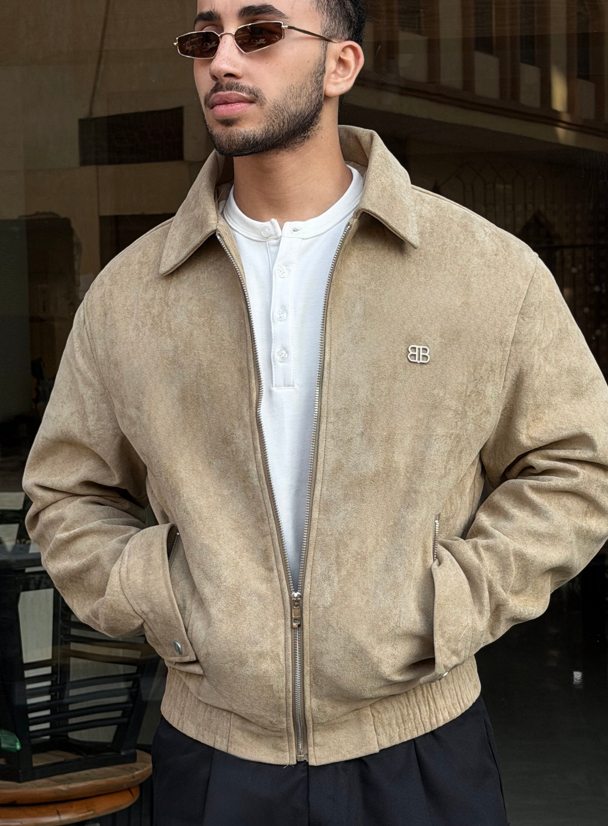 Suede Bomber Jacket