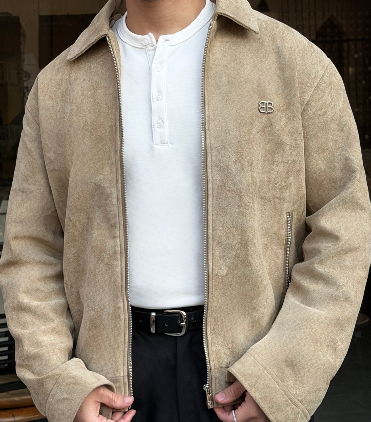 Suede Bomber Jacket
