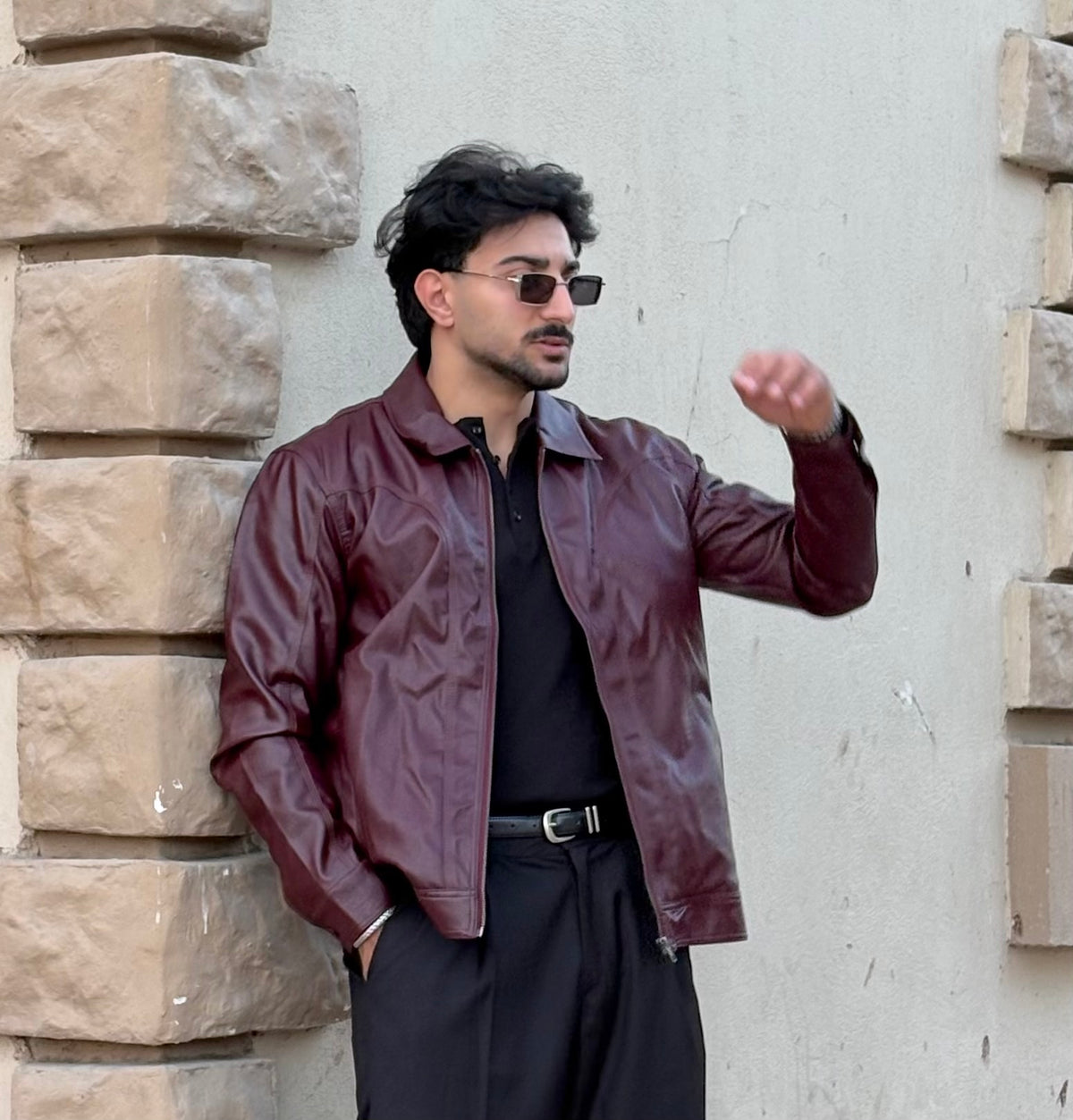 Western leather jacket