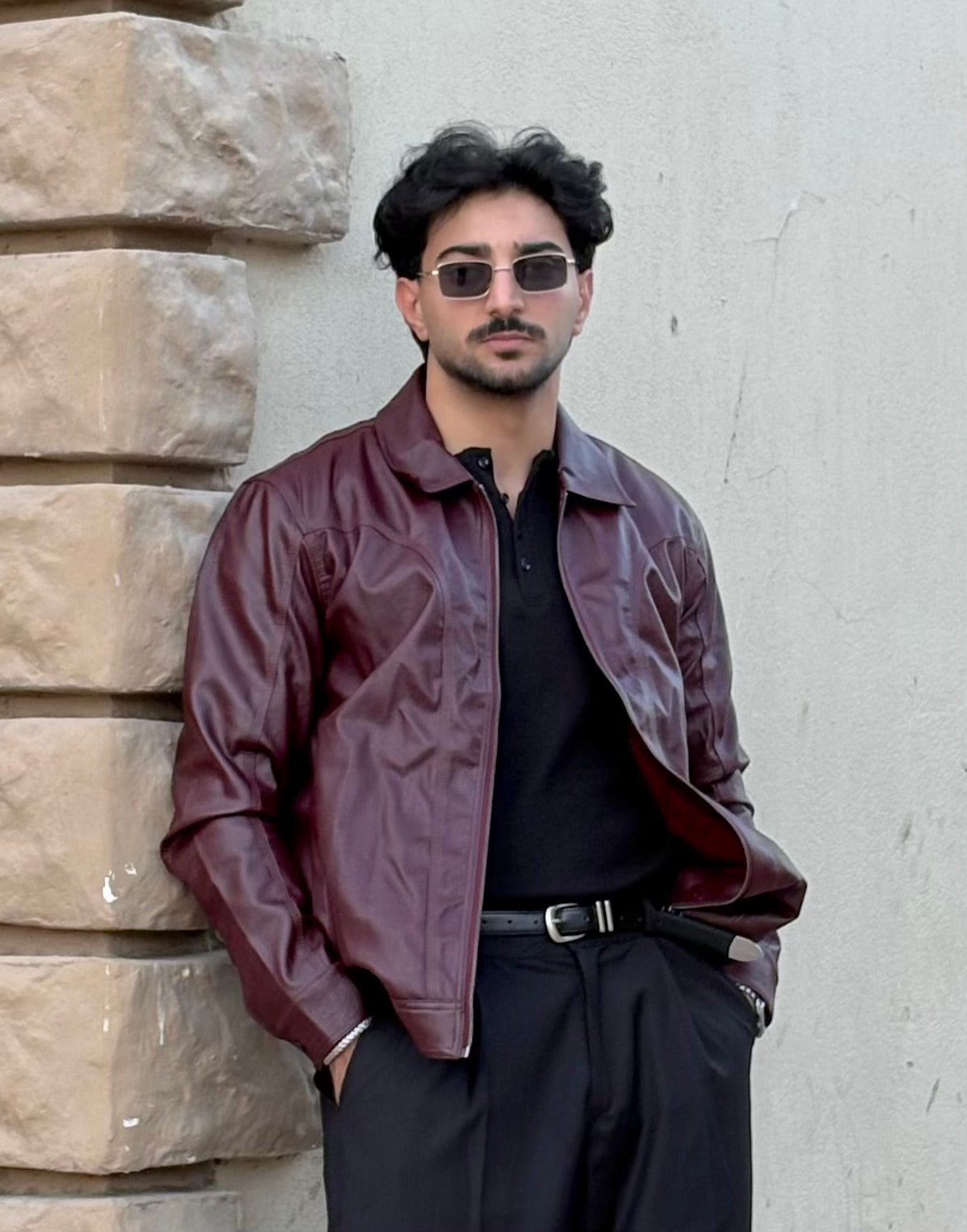 Western leather jacket